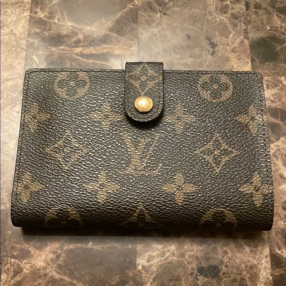 Louis Vuitton Black and Brown Monogram Wallet Authentic